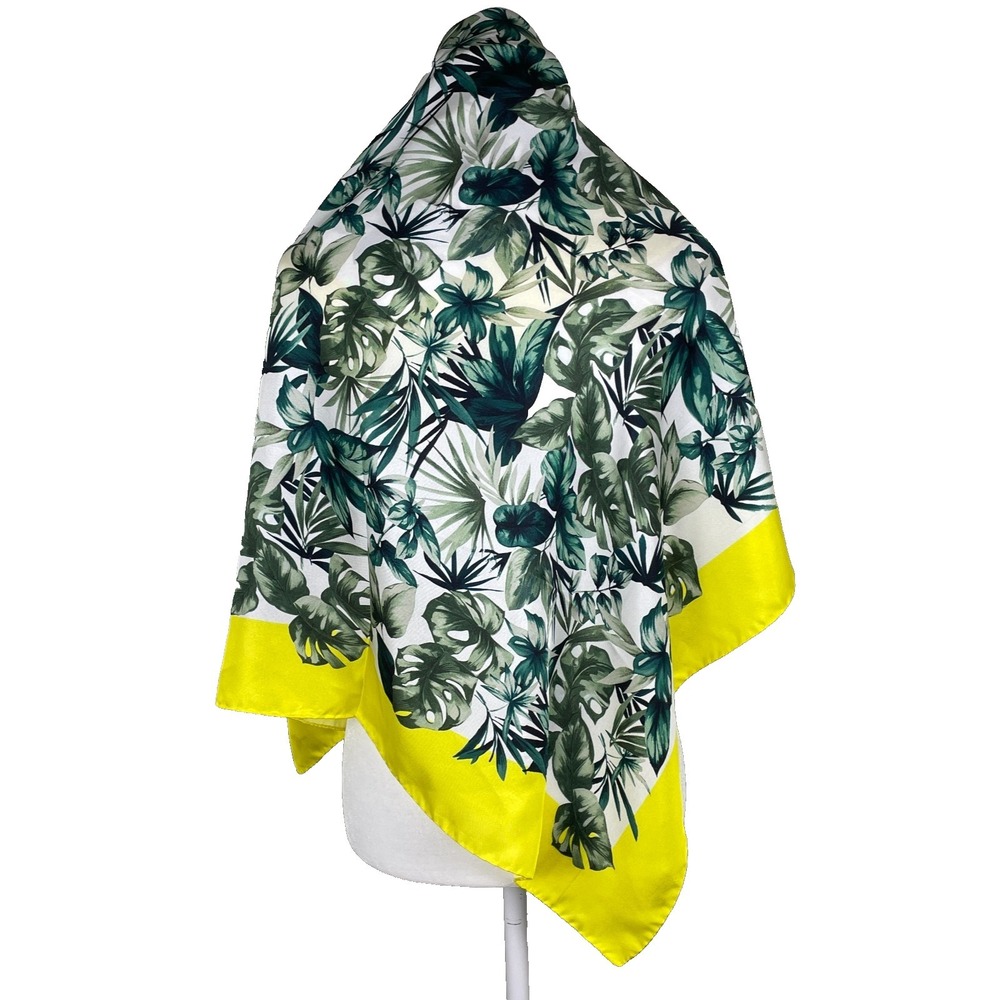 Le Camp Italian Silk Scarf Floral Leaves Tropical Resort Quiet Luxury Old Money